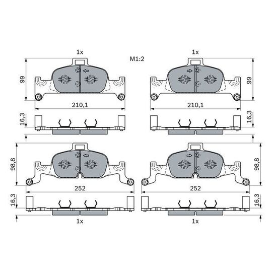 0 986 424 432 - Brake Pad Set, disc brake 