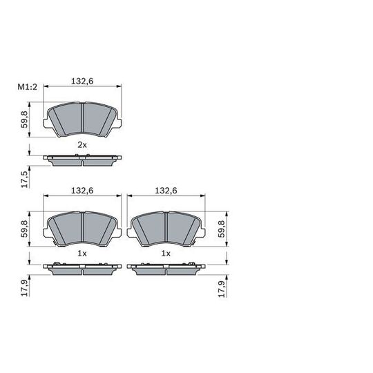 0 986 424 863 - Brake Pad Set, disc brake 