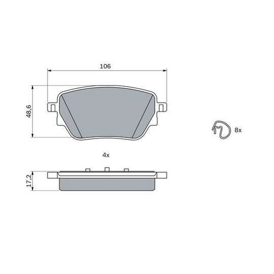 0 986 424 889 - Brake Pad Set, disc brake 