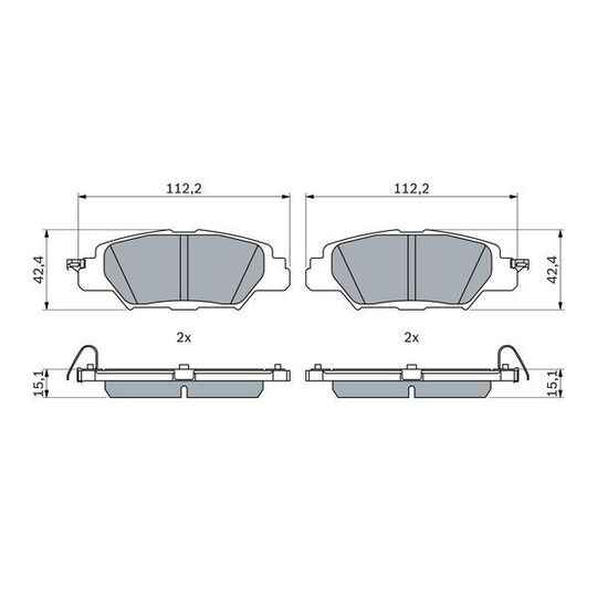 0 986 460 006 - Piduriklotsi komplekt, ketaspidur 