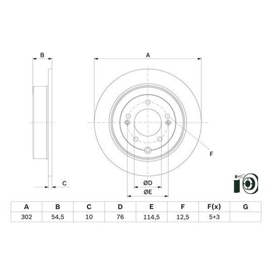 0 986 479 E45 - Brake Disc 