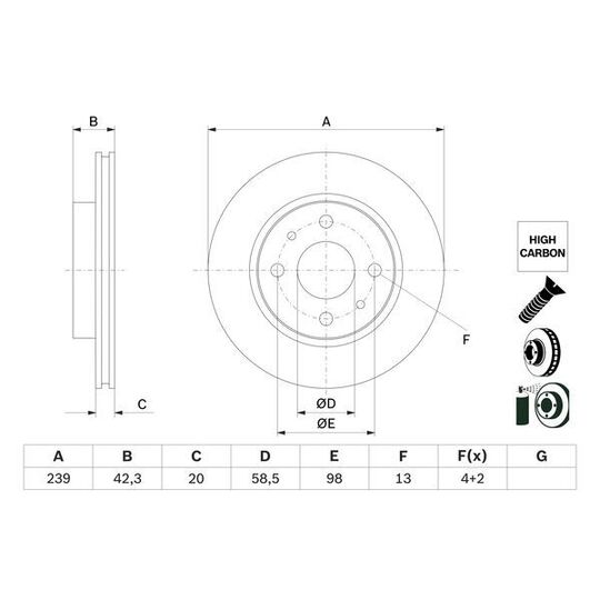 0 986 479 E34 - Brake Disc 