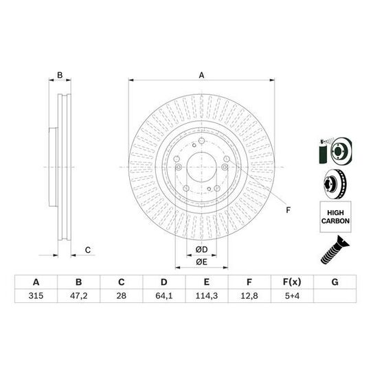 0 986 479 F12 - Brake Disc 