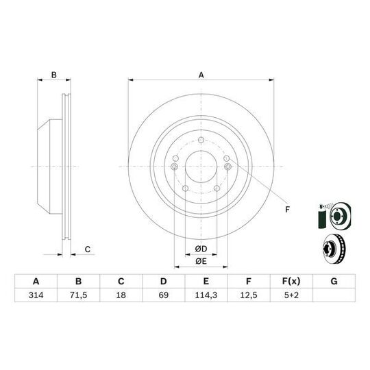 0 986 479 F43 - Brake Disc 