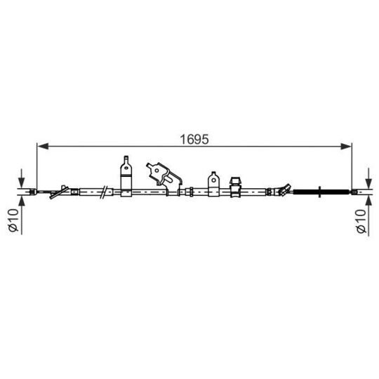 1 987 482 464 - Cable, parking brake 