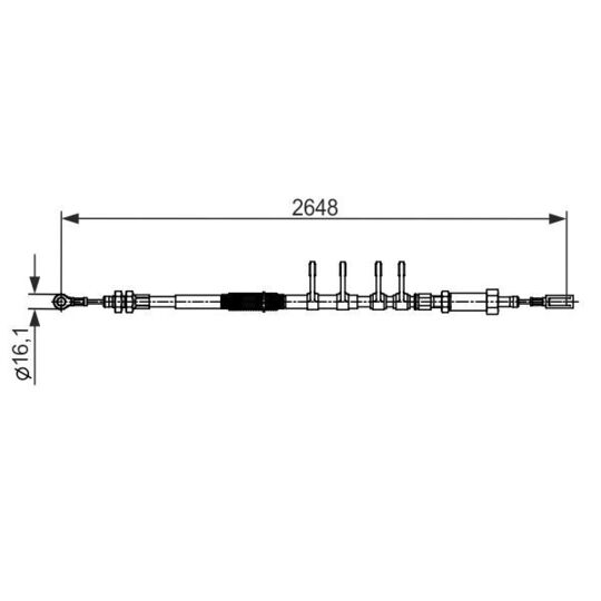 1 987 482 596 - Cable, parking brake 