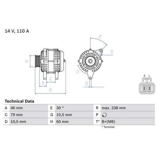 0 986 049 500 - Alternator 