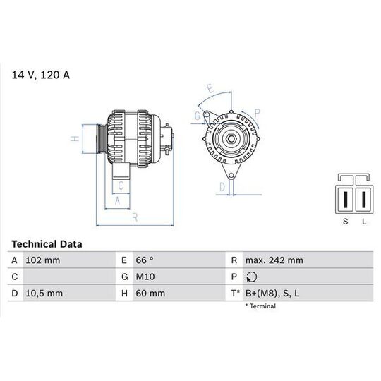 0 986 049 550 - Alternator 