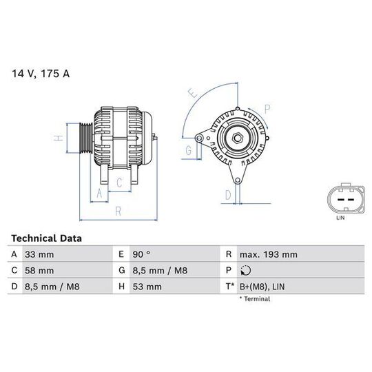 0 986 081 850 - Alternator 