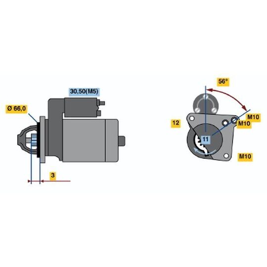 0 001 107 476 - Startmotor 