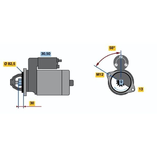 0 001 108 220 - Startmotor 