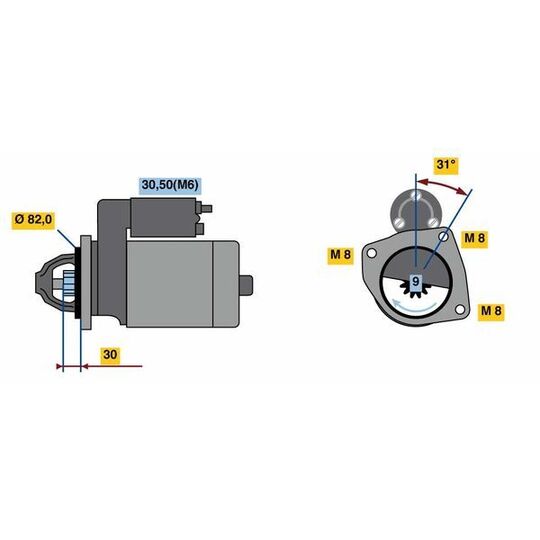 0 001 109 371 - Startmotor 