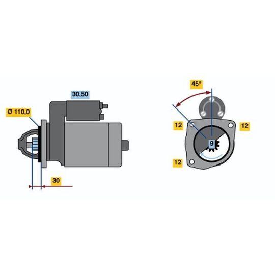 0 001 230 007 - Startmotor 