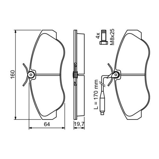 0 986 424 031 - Brake Pad Set, disc brake 