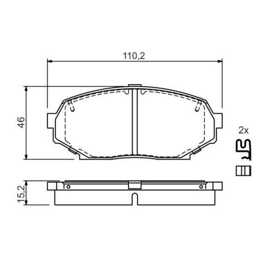 0 986 424 303 - Brake Pad Set, disc brake 