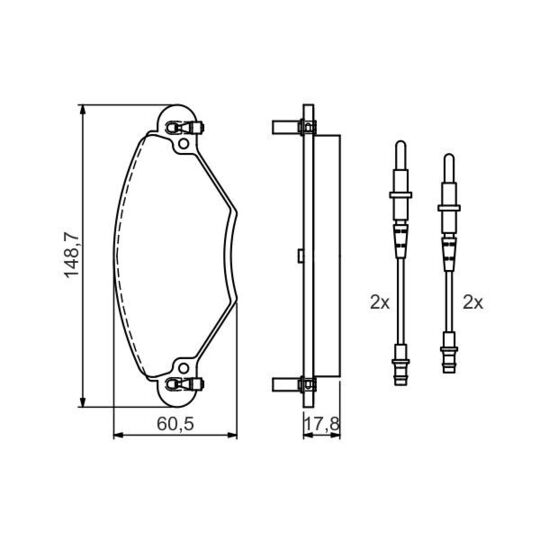 0 986 424 582 - Brake Pad Set, disc brake 