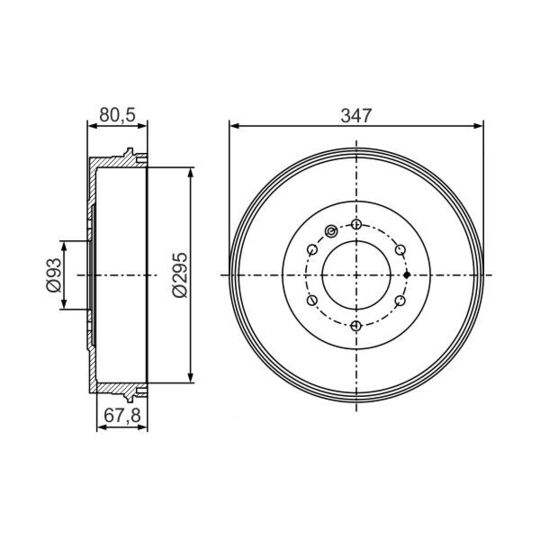 0 986 477 280 - Brake Drum 