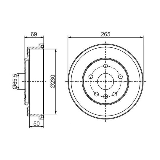 0 986 477 293 - Brake Drum 