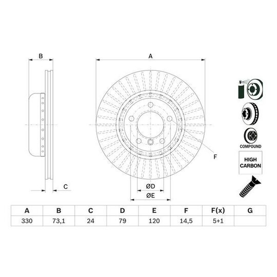 0 986 479 E23 - Brake Disc 