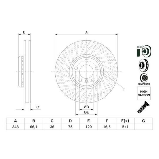 0 986 479 E19 - Brake Disc 