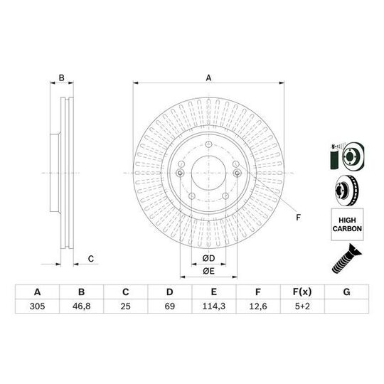 0 986 479 E42 - Brake Disc 