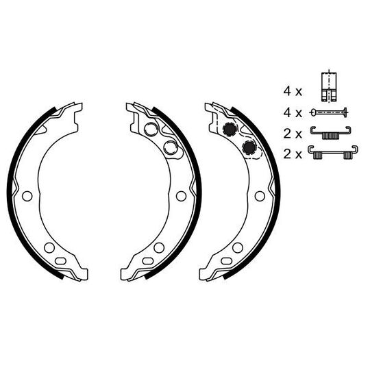 0 986 487 712 - Brake Shoe Set, parking brake 