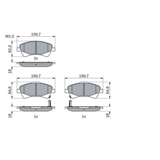 0 986 494 187 - Brake Pad Set, disc brake 