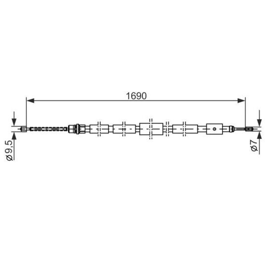 1 987 477 434 - Cable, parking brake 