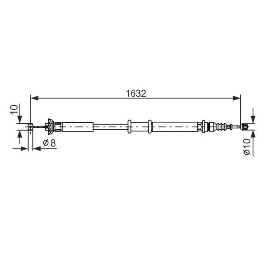 1 987 477 722 - Cable, parking brake 