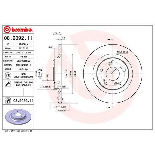 08.9092.11 - Brake Disc 