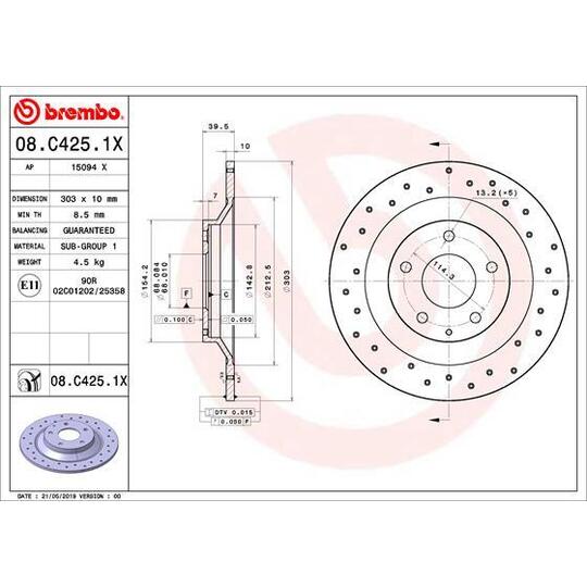 08.C425.1X - Brake Disc 