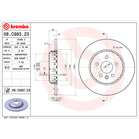 08.C983.23 - Brake Disc 