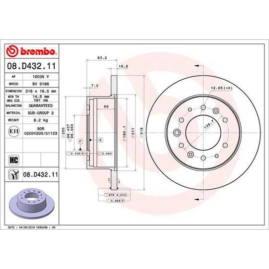 08.D432.11 - Brake Disc 