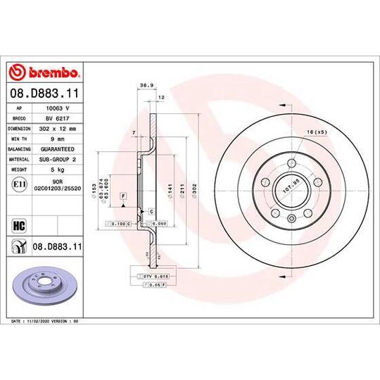 08.D883.11 - Brake Disc 