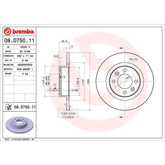 08.D750.11 - Brake Disc 