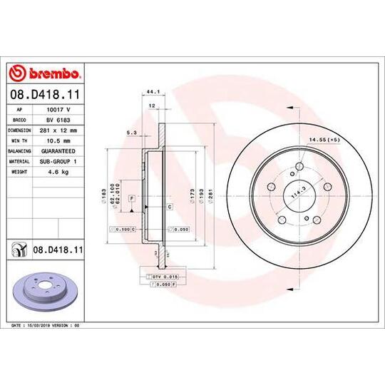 08.D418.11 - Brake Disc 