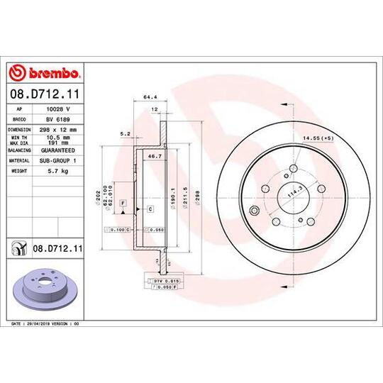 08.D712.11 - Brake Disc 