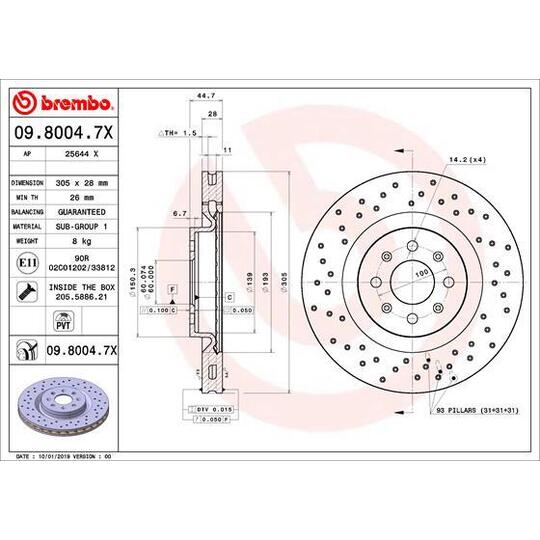 09.8004.7X - Bromsskiva 