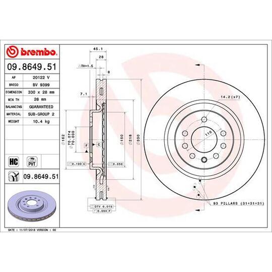 09.8649.51 - Brake Disc 