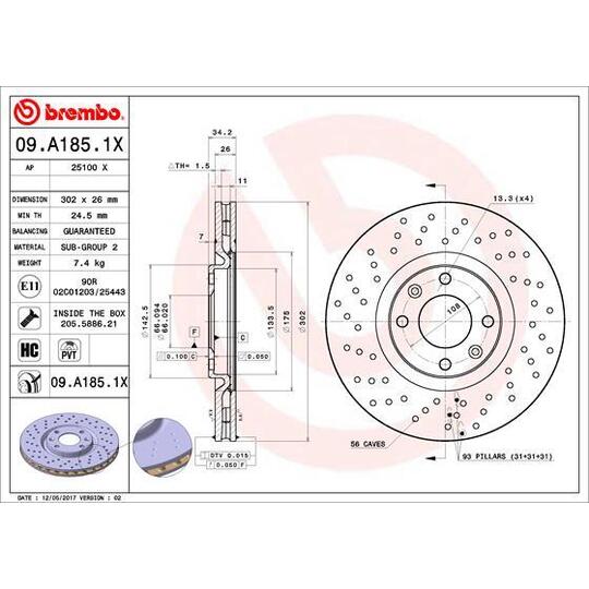 09.A185.1X - Brake Disc 