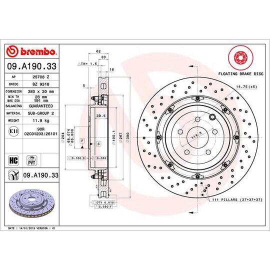 09.A190.33 - Brake Disc 