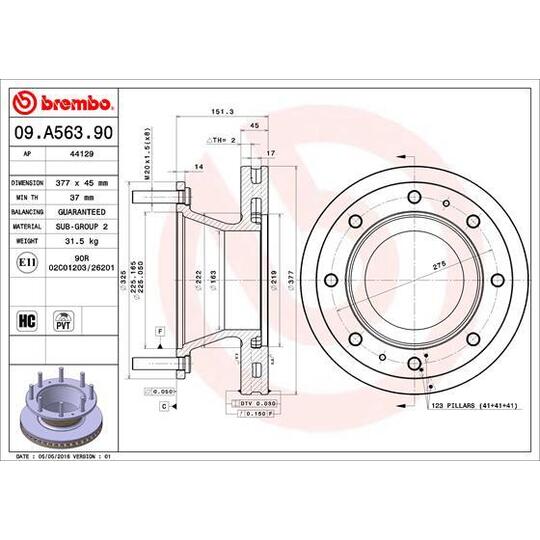 09.A563.90 - Brake Disc 