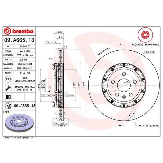 09.A665.13 - Brake Disc 