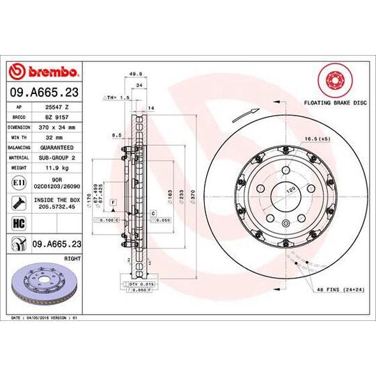 09.A665.23 - Brake Disc 