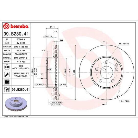 09.B280.41 - Brake Disc 