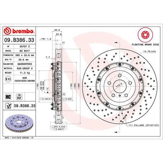 09.B386.33 - Brake Disc 