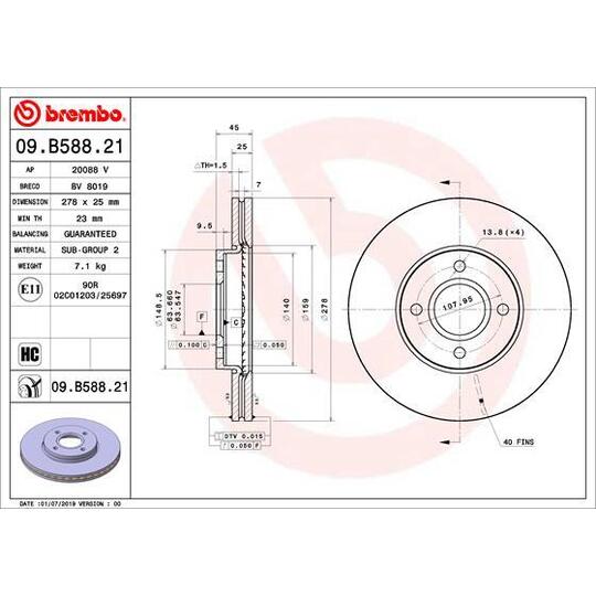 09.B588.21 - Brake Disc 