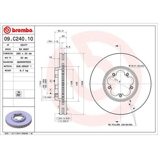 09.C240.10 - Brake Disc 