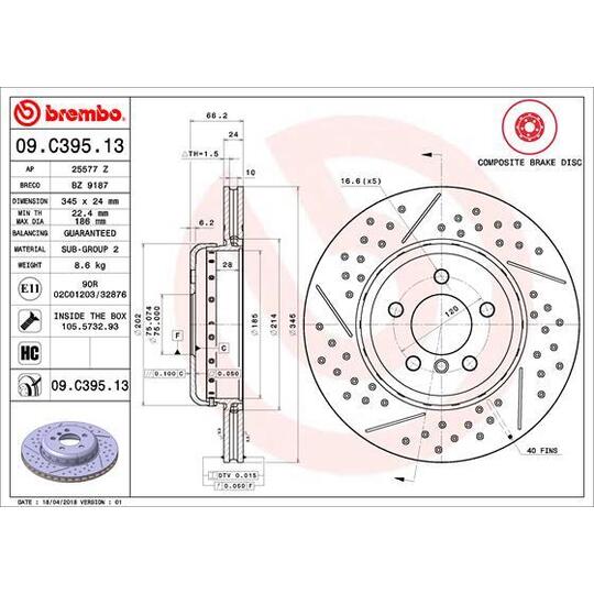 09.C395.13 - Brake Disc 