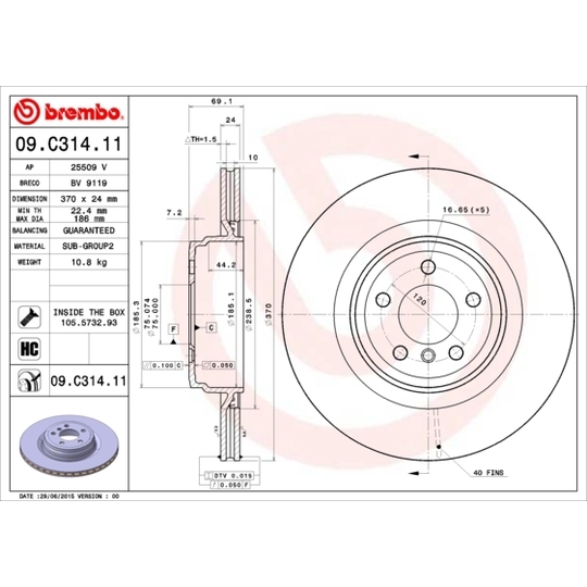 09.C314.11 - Brake Disc 